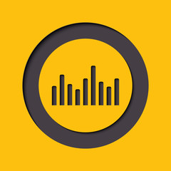 Music sound wave | Music bars icon. illustration. Flat design style