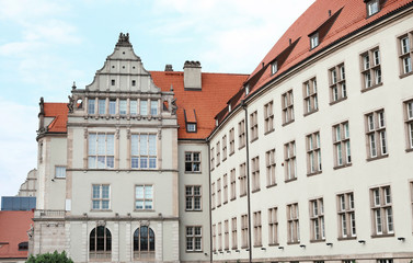 Fototapeta premium Picturesque view of beautiful building with tiled roof