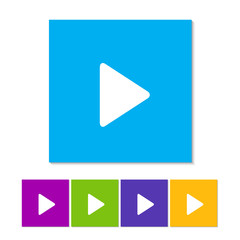 Play button web icon. Orange, purple, magenta, violet, yellow, green and blue color buttons