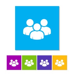 social network button. Users icon design element. Global Business people icon. Person icon silhouette. Colorful. Audience. Contacts. Friends. Staff. Team icon. Meeting. Profile