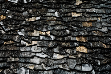 abstract picture edited from old roof with moss