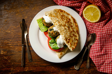 Mediterranean Turkey Meatball Sandwich