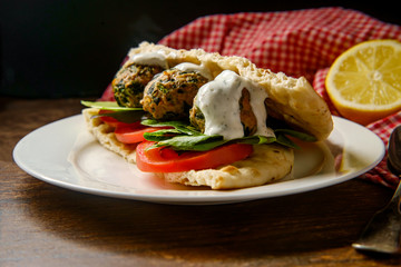 Mediterranean Turkey Meatball Sandwich