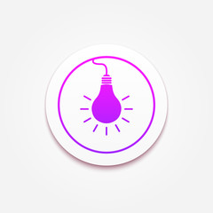Light bulb icon in circle.