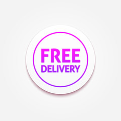 Free delivery circular icon on white background