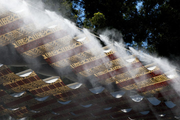 Misters on a hot day in Southern California