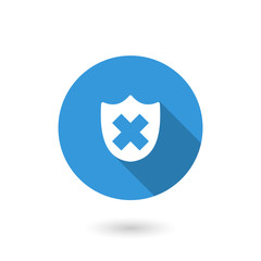 Cross shield icon. Security shield symbol on white background. illustration