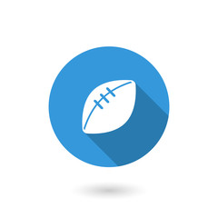 Sport american football icon isolated on white background. Flat design style modern illustration. Isolated on white color background. Flat long shadow icon. Elements in flat design