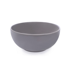 empty ceramic gray bowl isolated on white background