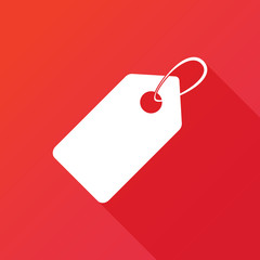 Price tag icon. illustration. Modern flat icon with long shadow effect