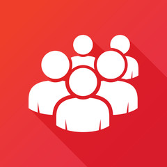 User group network icon. Modern design flat style icon with long shadow effect