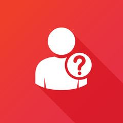User silhouette with question mark - icon - obrazy, fototapety, plakaty