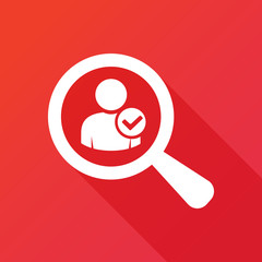 Looking For Someone Qualify. Flat icon design with long shadow