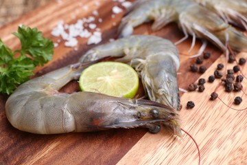 Fresh shrimps for cooking