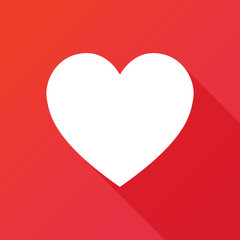 Heart icon. Flat design. illustration. Flat design style with long shadow