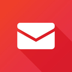 Envelope Mail icon, illustration in flat style with long shadow