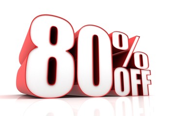 eighty percent off sale concept illustration