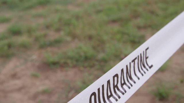 Quarantine zone in dangerous biological disease outbreak area
