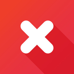 Fototapeta premium Delete web icon. Long shadow