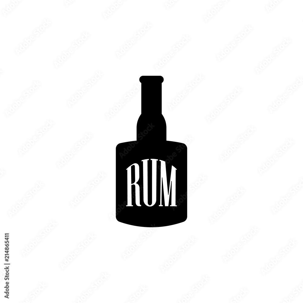Poster bottle of rum icon. element of wild west icon for mobile concept and web apps. material style bottle