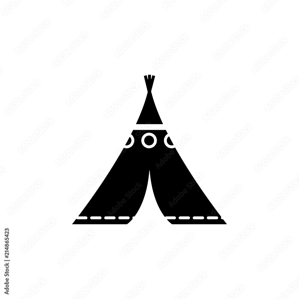 Poster wigwam icon. element of wild west icon for mobile concept and web apps. material style wigwam icon c