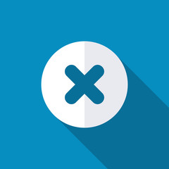 Obraz premium Delete web icon. Long shadow