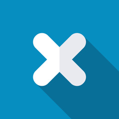 Obraz premium Delete web icon. Long shadow