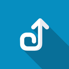 Up counterclockwise straight arrow spiral icon. Modern design flat style icon with long shadow effect