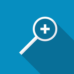 Fototapeta premium Zoom In icon. Modern design flat style icon with long shadow effect