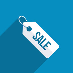 Sale tag icon. Modern design flat style icon with long shadow effect