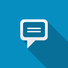 Speech bubble icon icon. Flat design style with long shadow