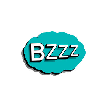 Comic speech bubble with expression text bzzz. Vector bright dynamic cartoon illustration in retro pop art style isolated