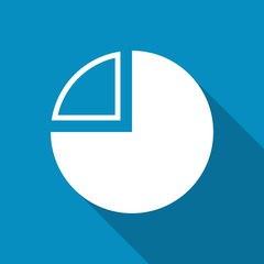 Business pie chart icon Info graphics. Modern design flat style icon with long shadow effect