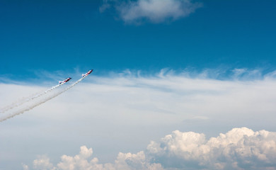 Two planes in the sky