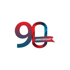Obraz premium 90 Year Anniversary Vector Template Design Illustration