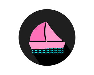 sail boat transport transportation vehicle conveyance image vector icon logo