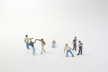 the street fight of figure at the board