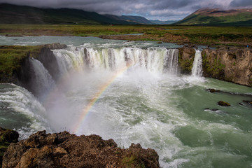 Godafoss is a waterfall in Iceland.