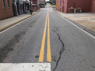 Empty street downtown