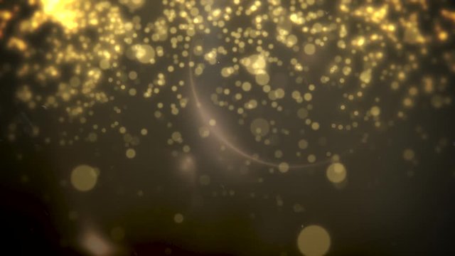 Festive golden bokeh Christmas background provides a warm, happy look to holiday messaging and even as a design element where there's plenty of space for copy 