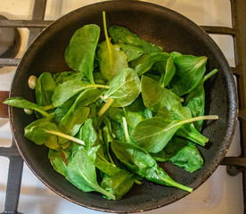 Spinach in a pan