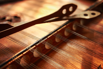 Closeup of a Hammered Dulcimer