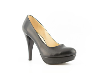 woman heel shoes white background 