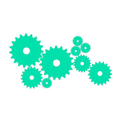 Gears in cyan design