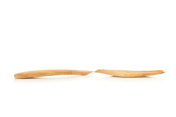 fork wood broken isolated on white background