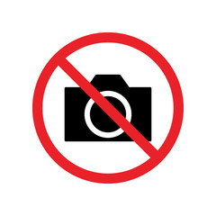 Prohibition, no photo icon vector. Prohibition, no photo sign Isolated on white background. Flat style for graphic design, logo, Web, UI, mobile app, EPS10