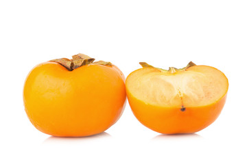 persimmon fruit ripe fresh isolated on white background