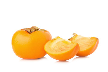 persimmon fruit ripe fresh isolated on white background