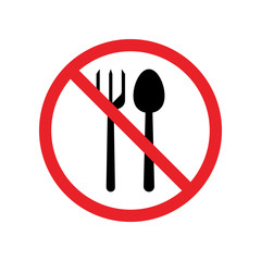 No eating icon. Colored icon isolated on white background. No eating Silhouette. Web site, page and mobile app design vector element.