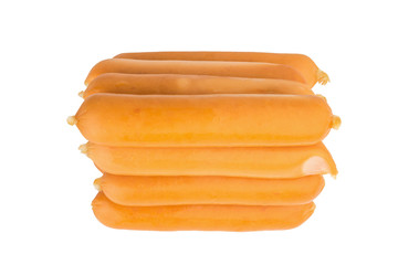 sausages group. pyramid. isolated on white background